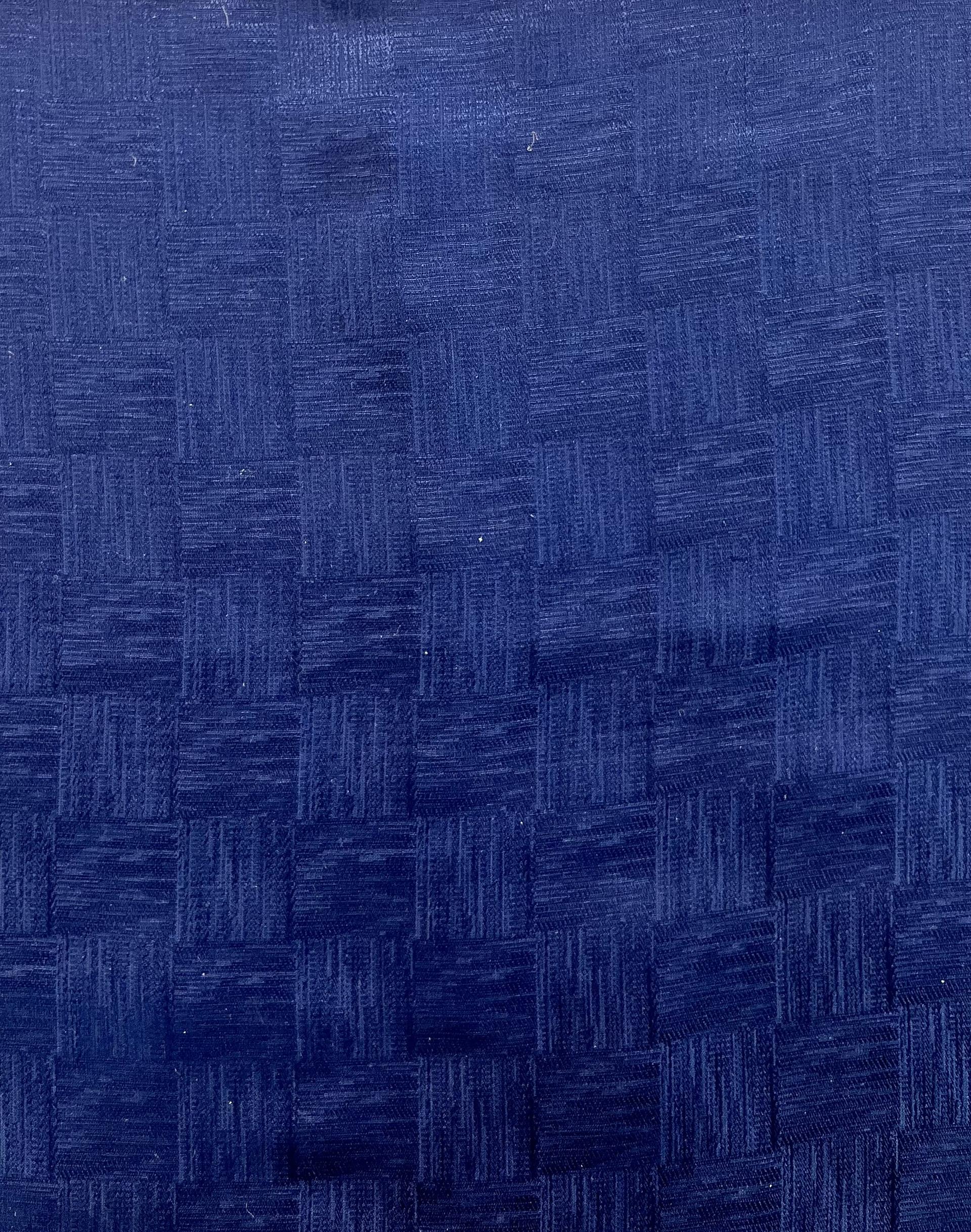 Made in Italy Pure Silk Textured Check Jacquard in Navy