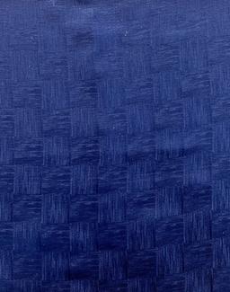 Made in Italy Pure Silk Textured Check Jacquard in Navy