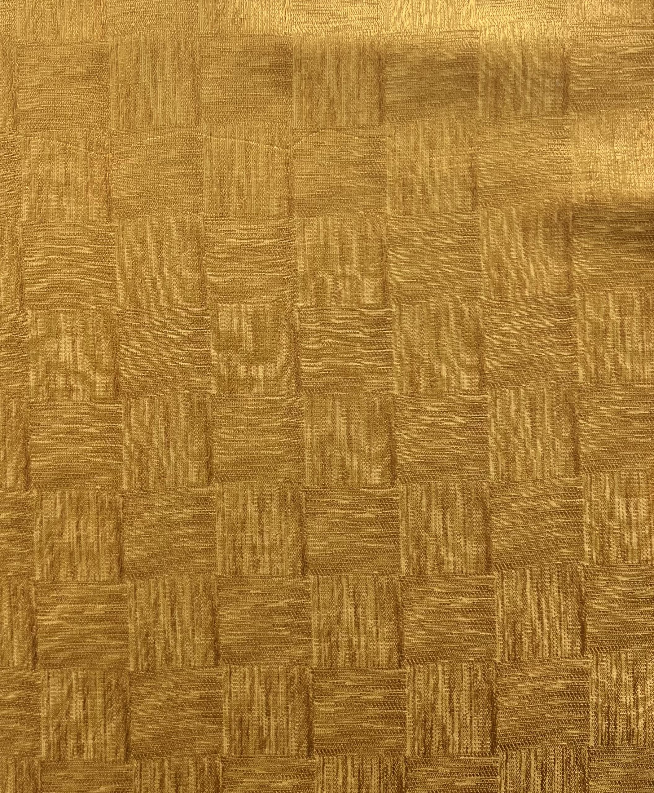 Made in Italy Pure Silk Textured Check Jacquard in Butterscotch