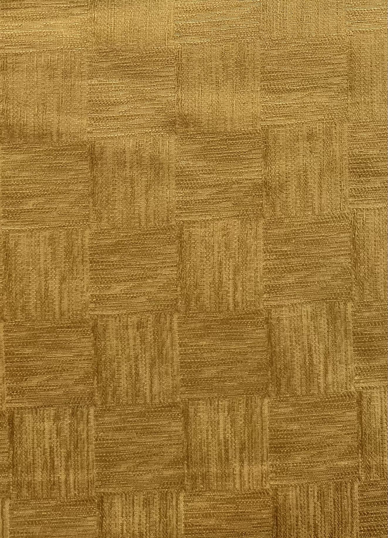 Made in Italy Pure Silk Textured Check Jacquard in Curry