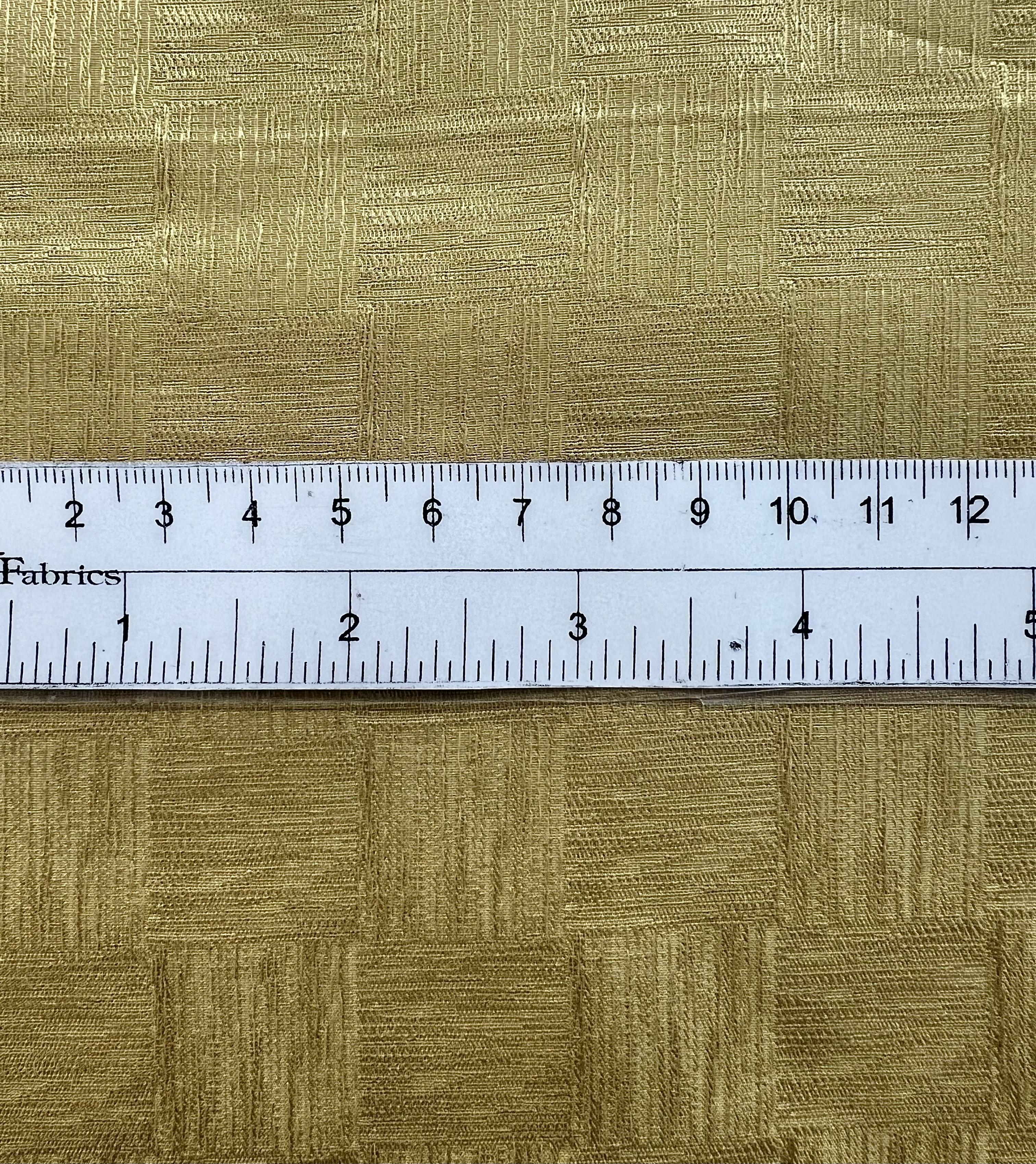 Made in Italy Pure Silk Textured Check Jacquard in Curry