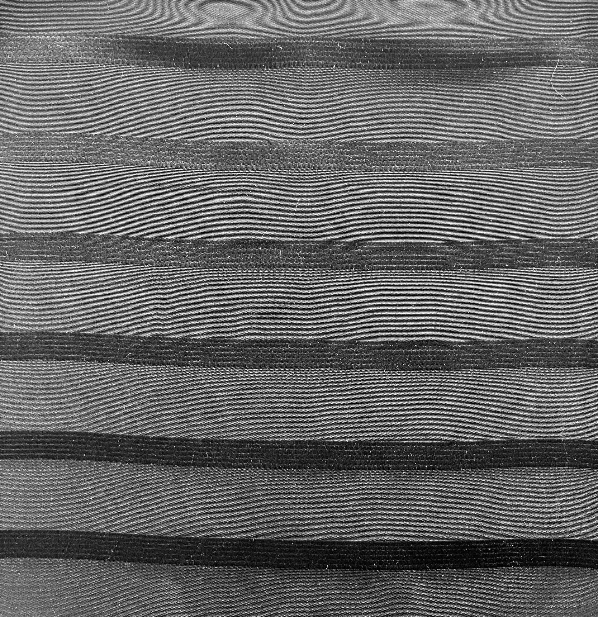 Made in Italy Pure Silk Wide Stripe Jacquard in Midnight