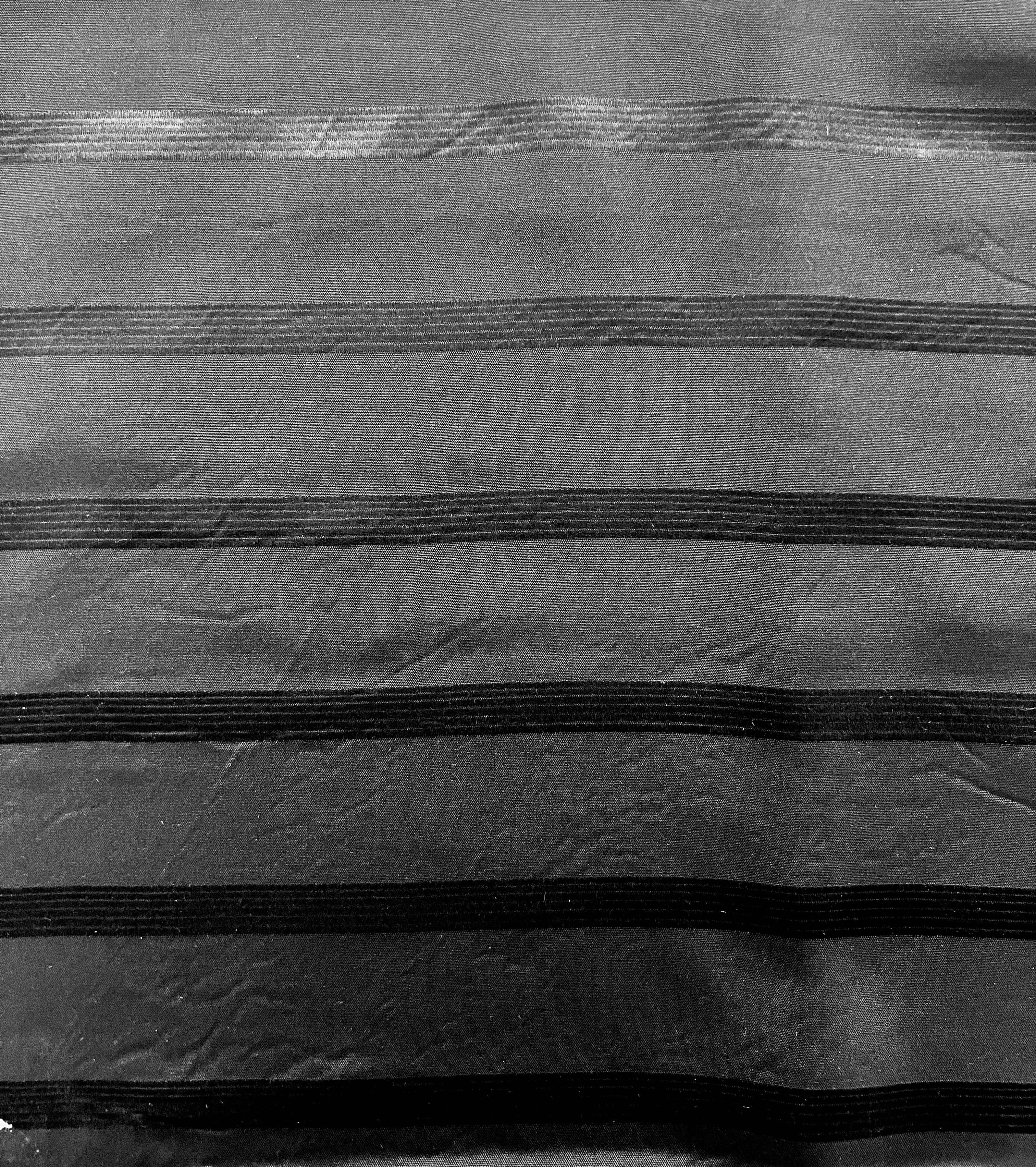 Made in Italy Pure Silk Wide Stripe Jacquard in Black