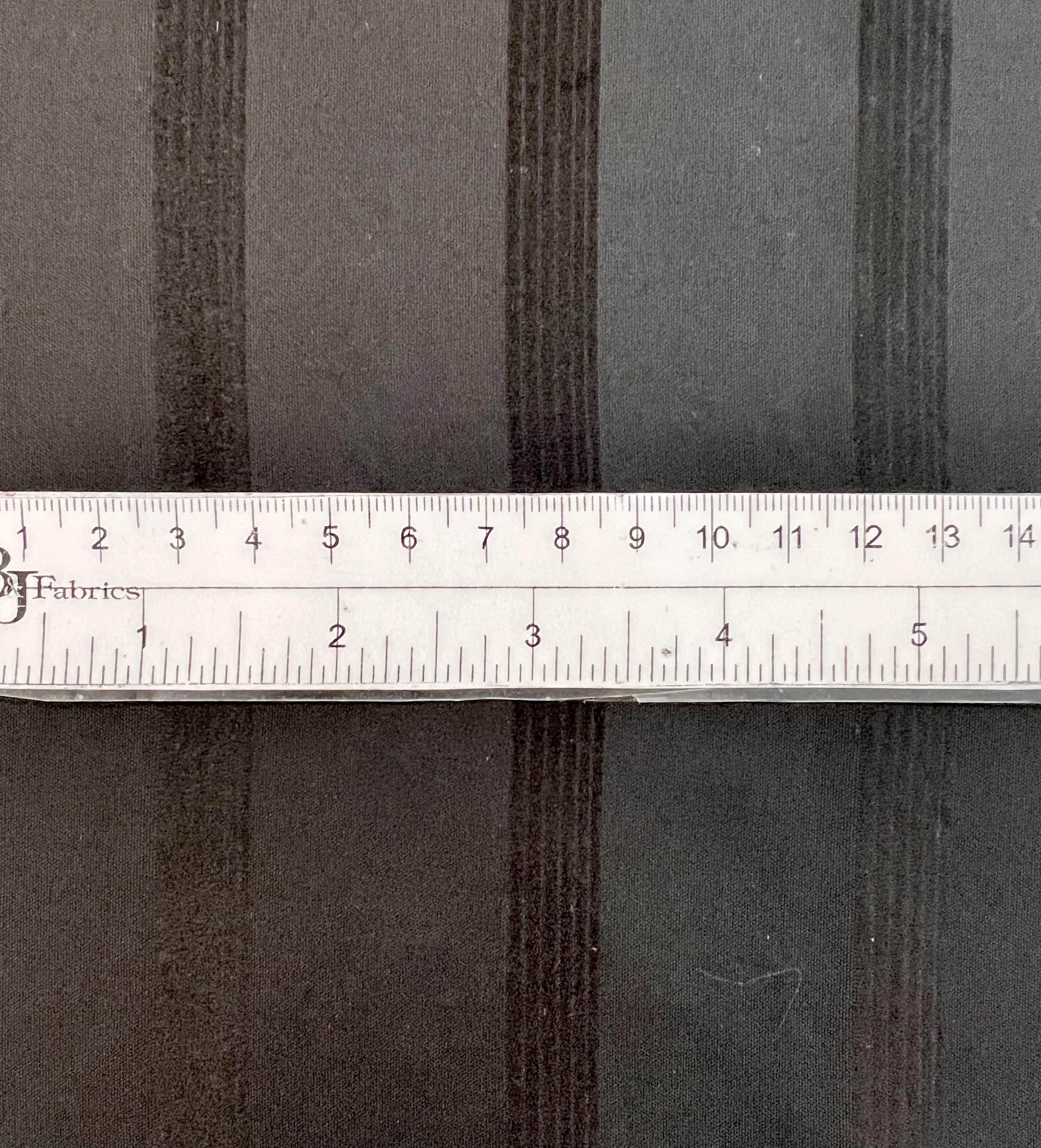 Made in Italy Pure Silk Wide Stripe Jacquard in Black