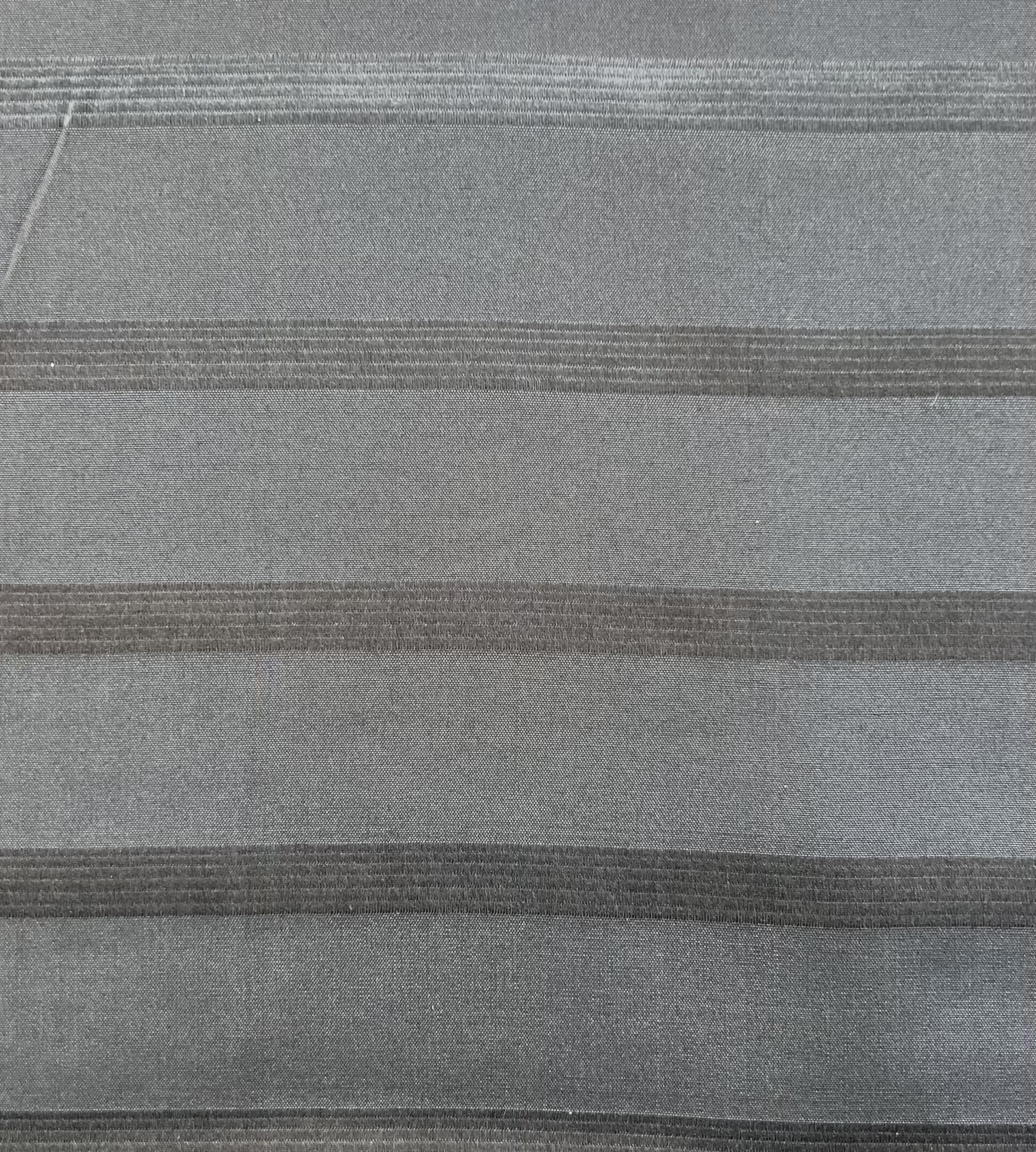 Made in Italy Pure Silk Wide Stripe Jacquard in Metal