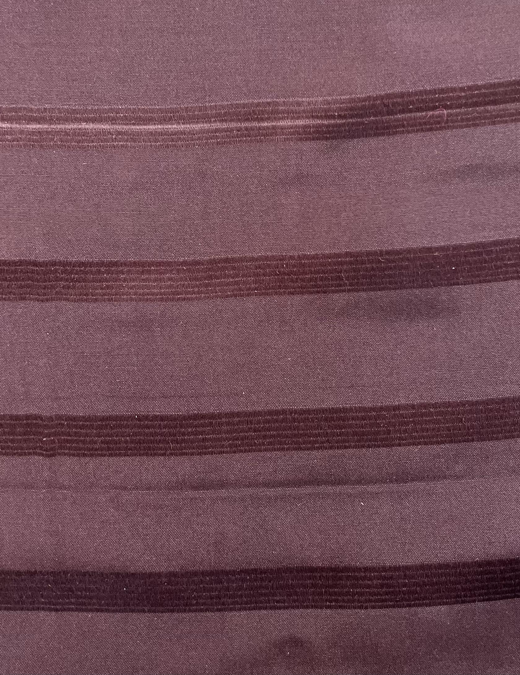 Made in Italy Pure Silk Wide Stripe Jacquard in Mahogany