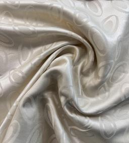 Made in Italy Pure Silk Floating Oval Jacquard in Ivory