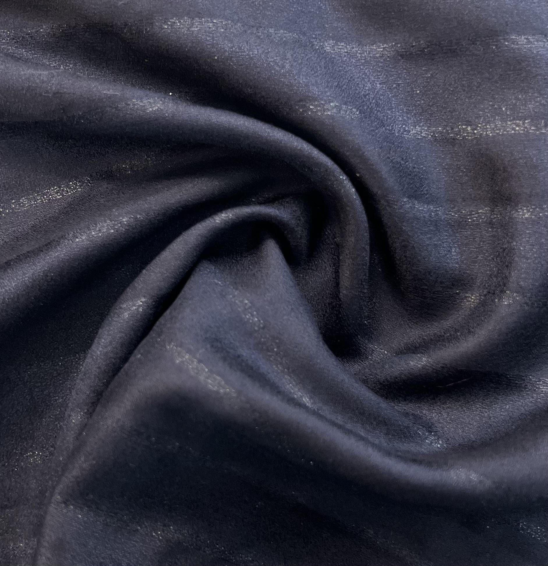 Made in Italy Silk/Metallic Jacquard Stripe in Navy