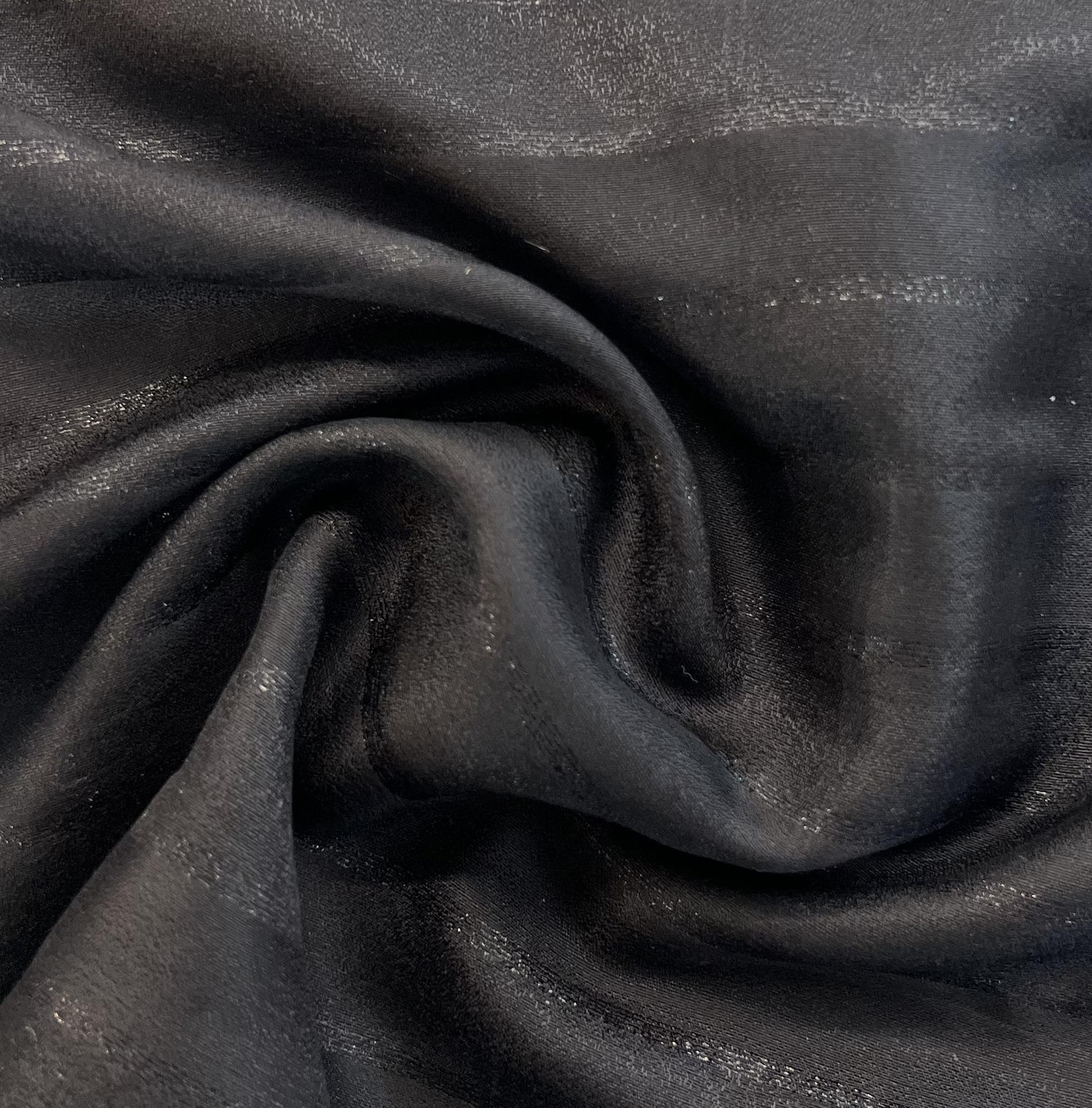 Made in Italy Silk/Metallic Jacquard Stripe in Black