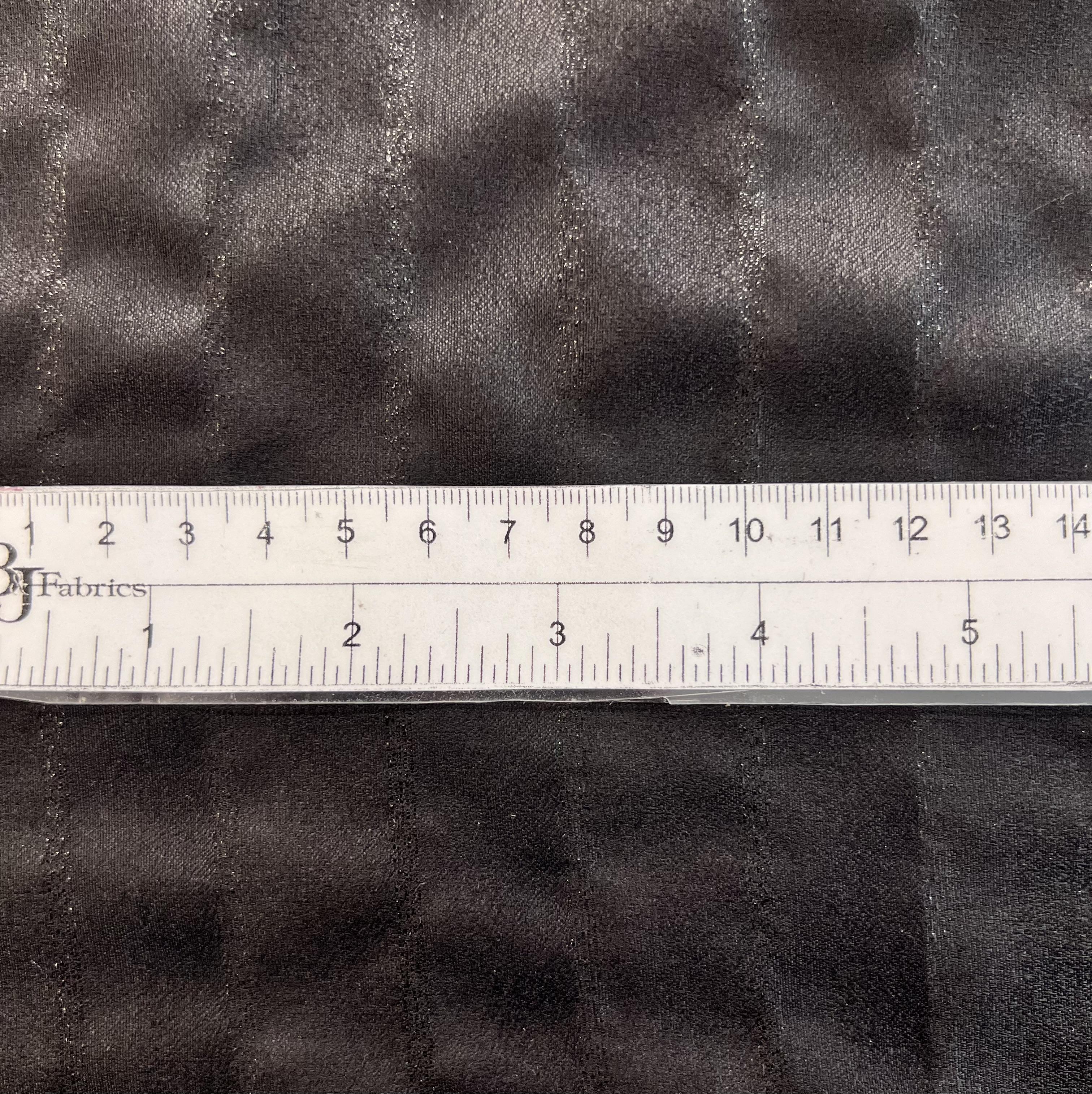 Made in Italy Silk/Metallic Jacquard Stripe in Black