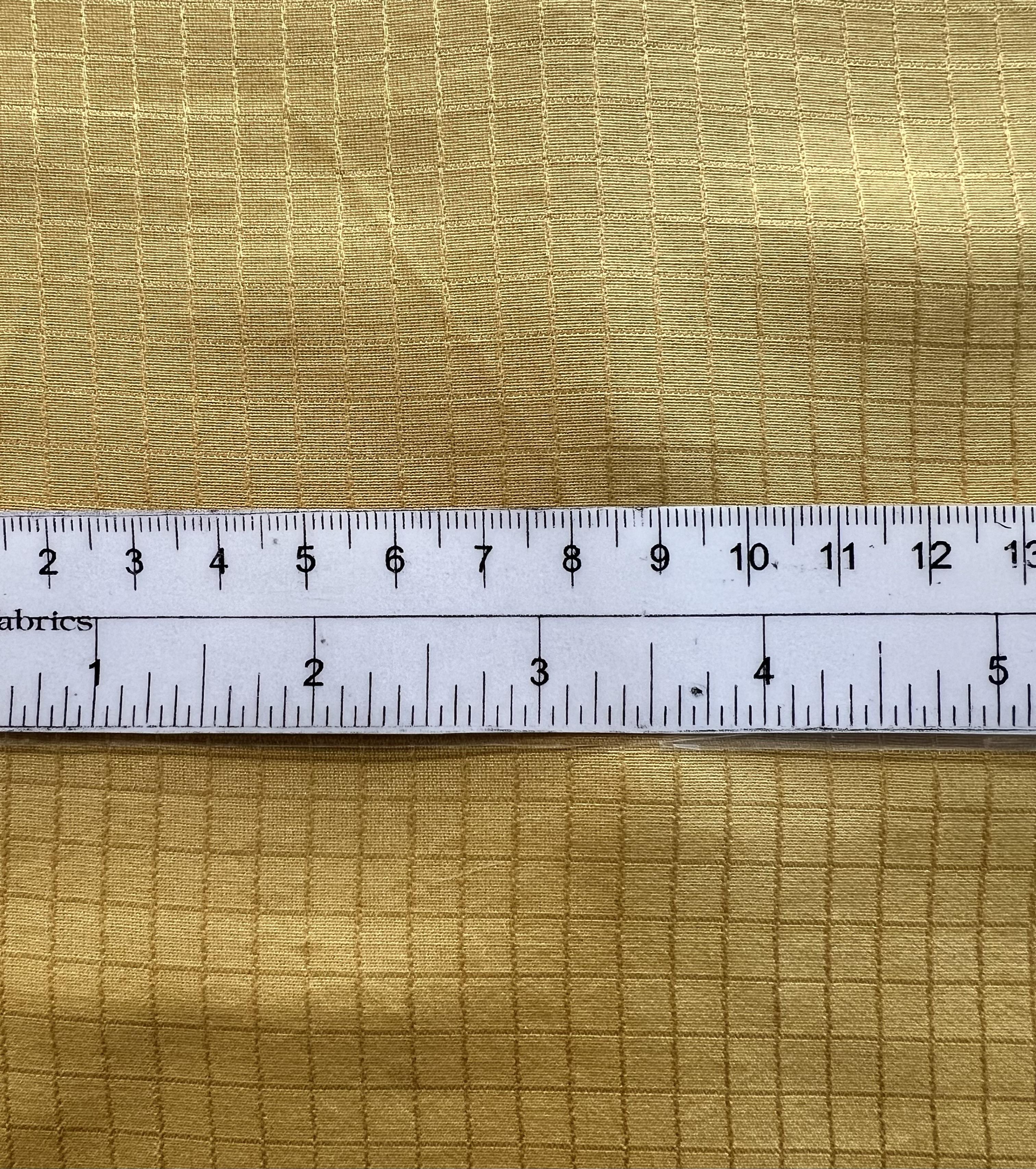 Made in Italy Pure Silk Windowpane Design Jacquard in Mustard