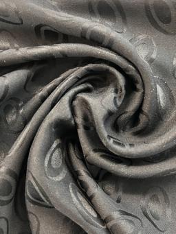 Made in Italy Pure Silk Floating Oval Jacquard in Black