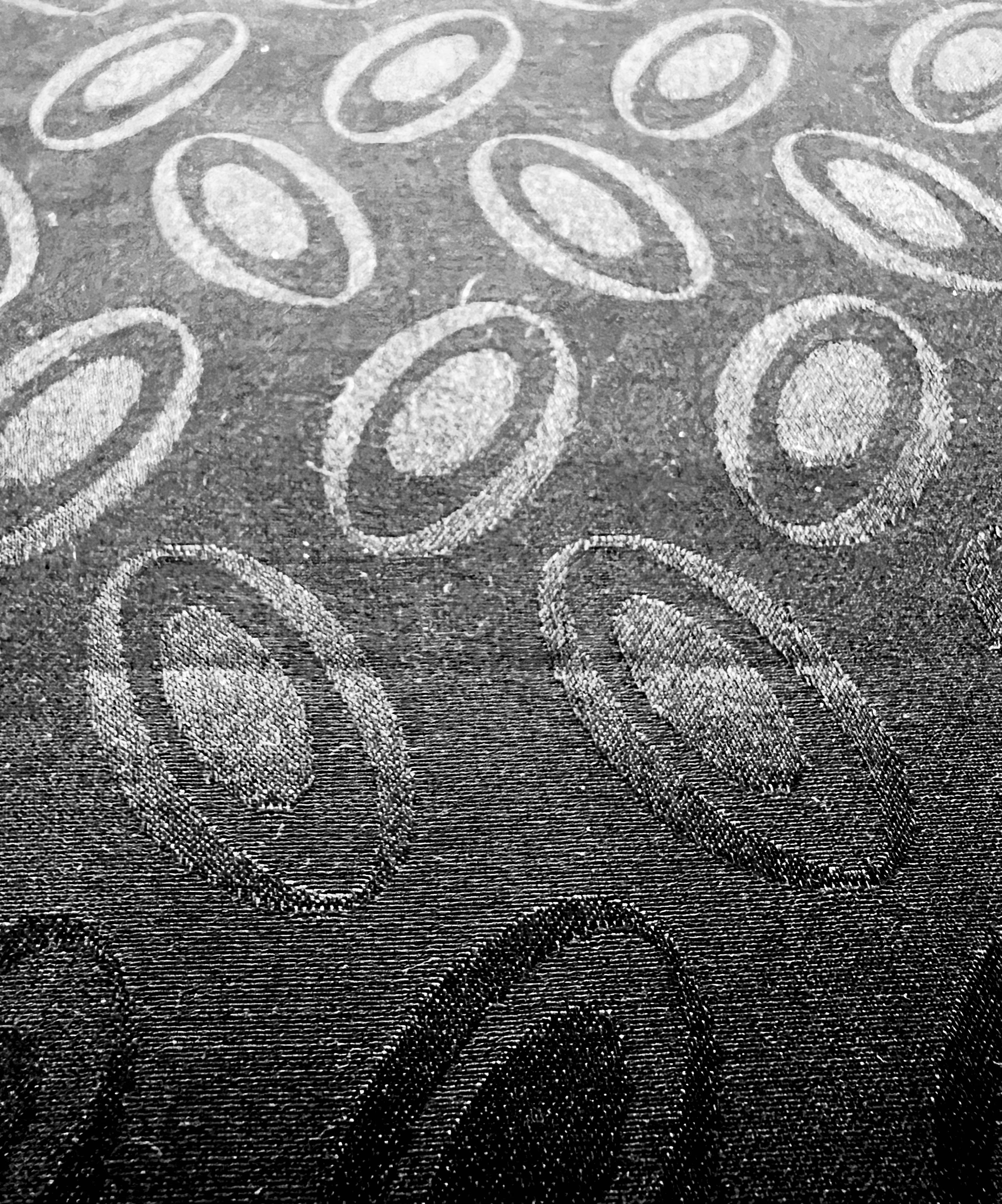 Made in Italy Pure Silk Floating Oval Jacquard in Black