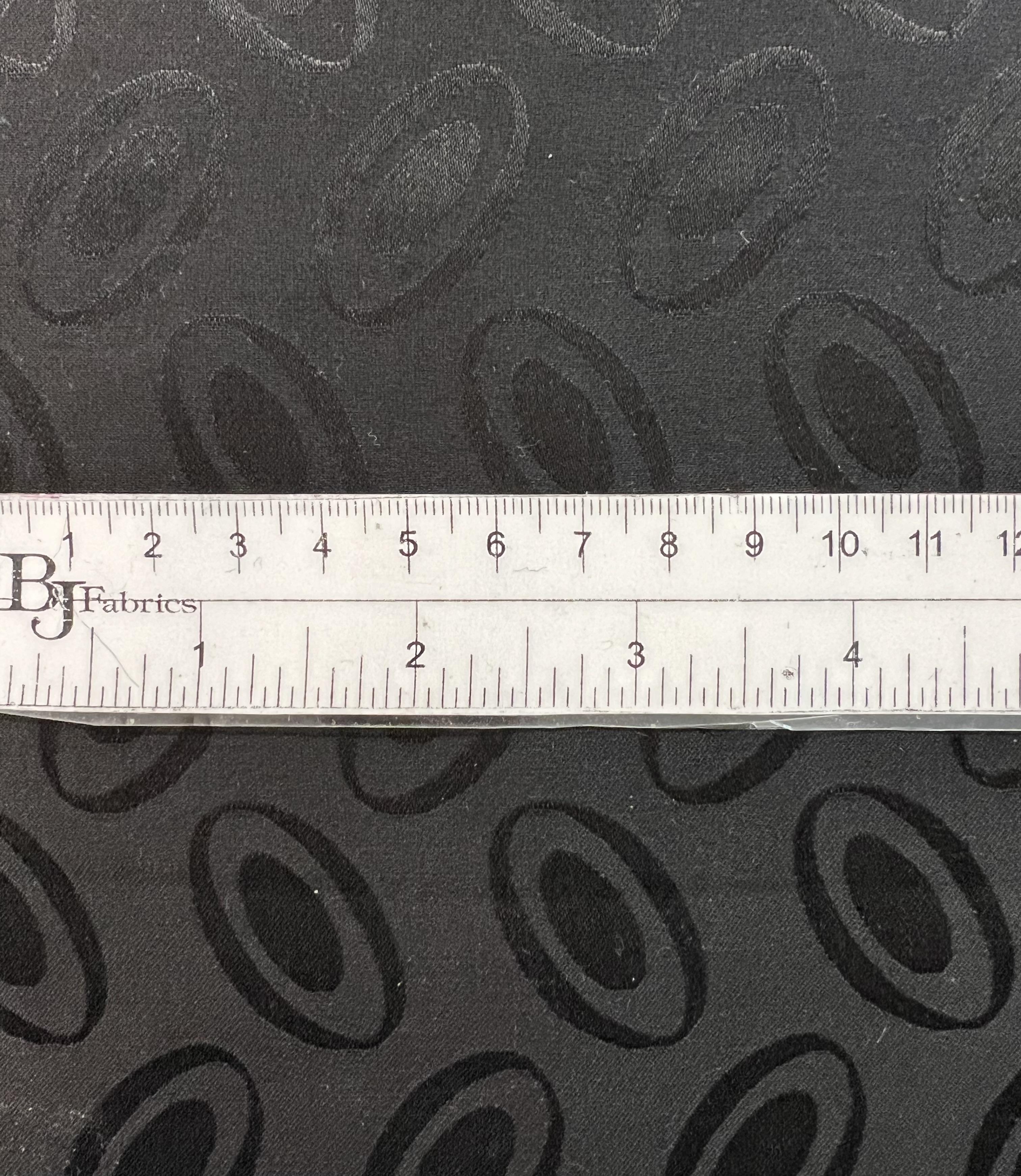 Made in Italy Pure Silk Floating Oval Jacquard in Black