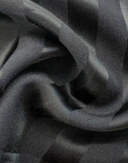 Made in Japan Triacetate/Polyester Crepe Satin Stripe Jacquard in Black