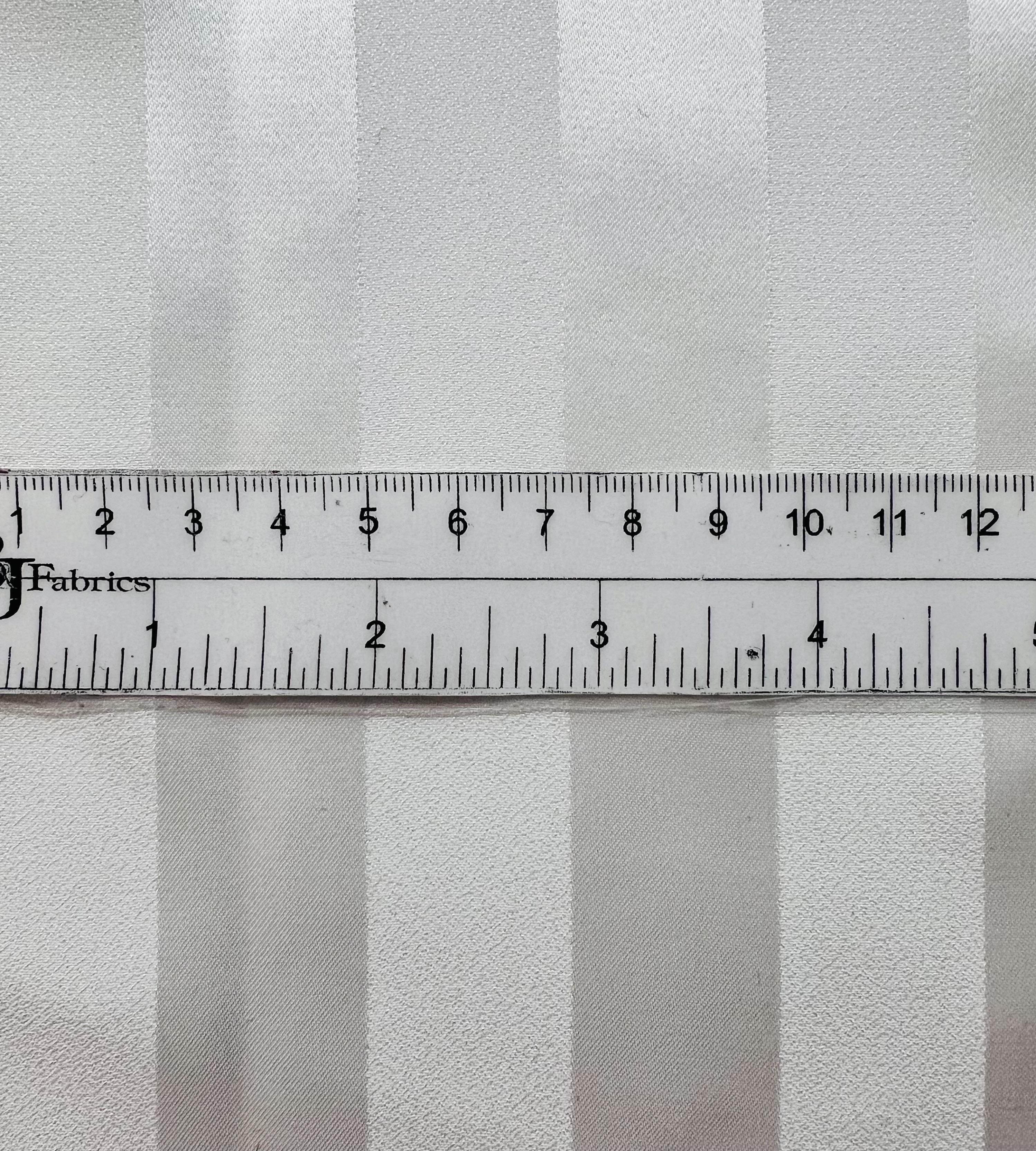 Made in Japan Triacetate/Polyester Crepe Satin Stripe Jacquard in White