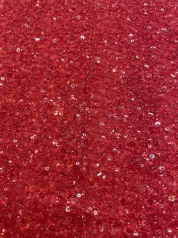 Beaded/Sequined Tulle in Red