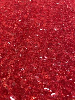 Beaded/Sequined Tulle in Red