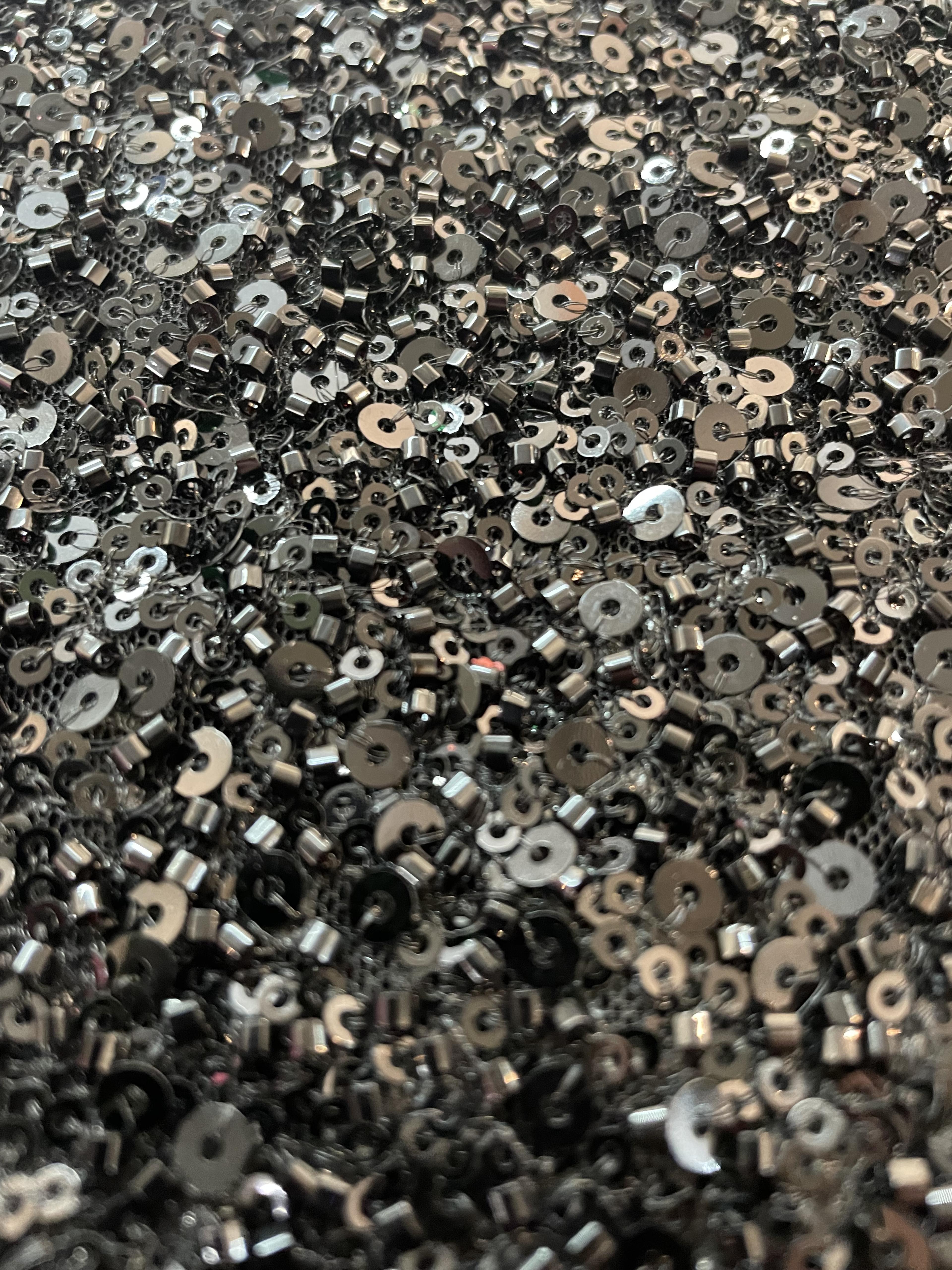 Beaded/Sequined Tulle in Black