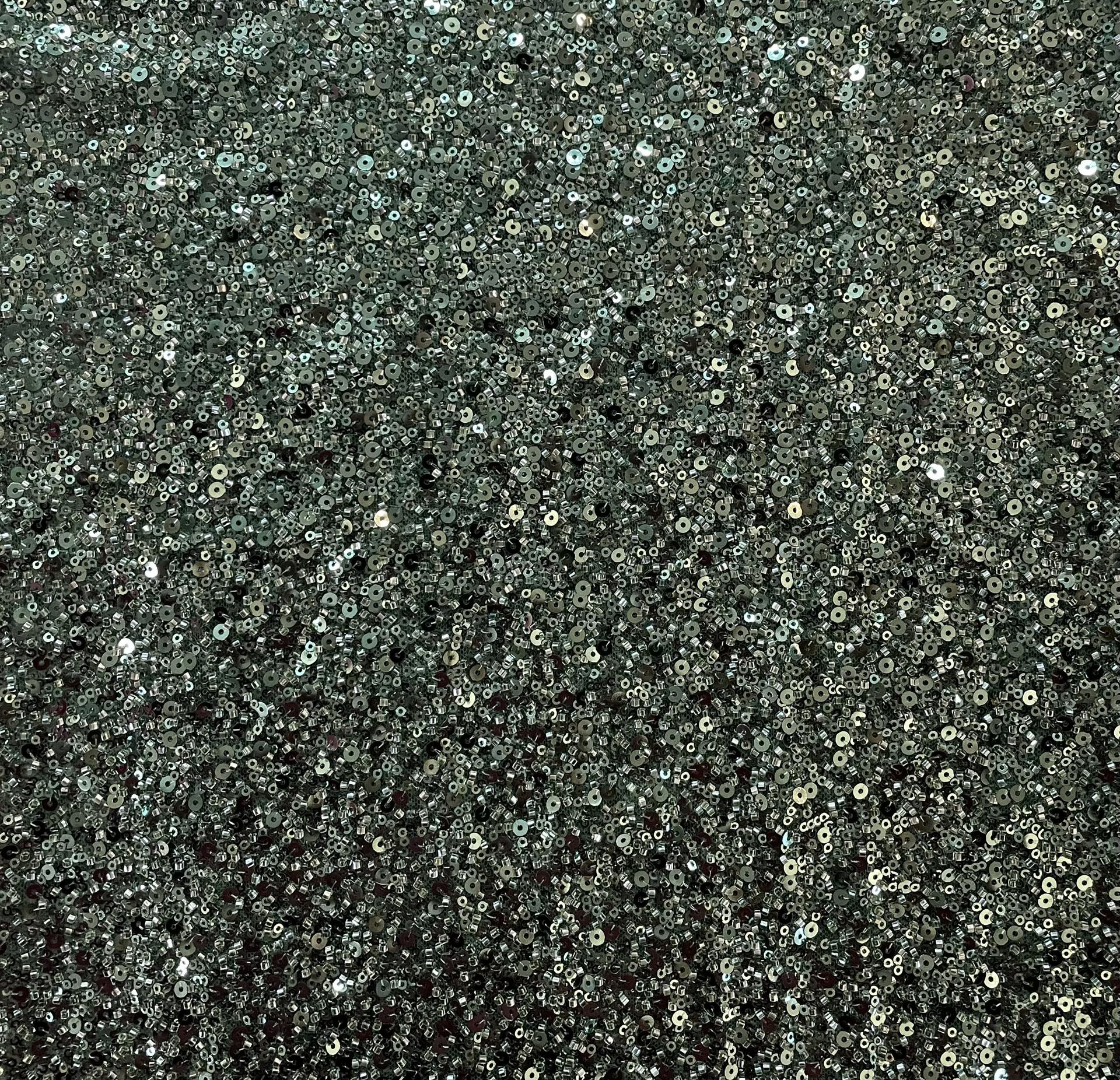 Beaded/Sequined Tulle in Green