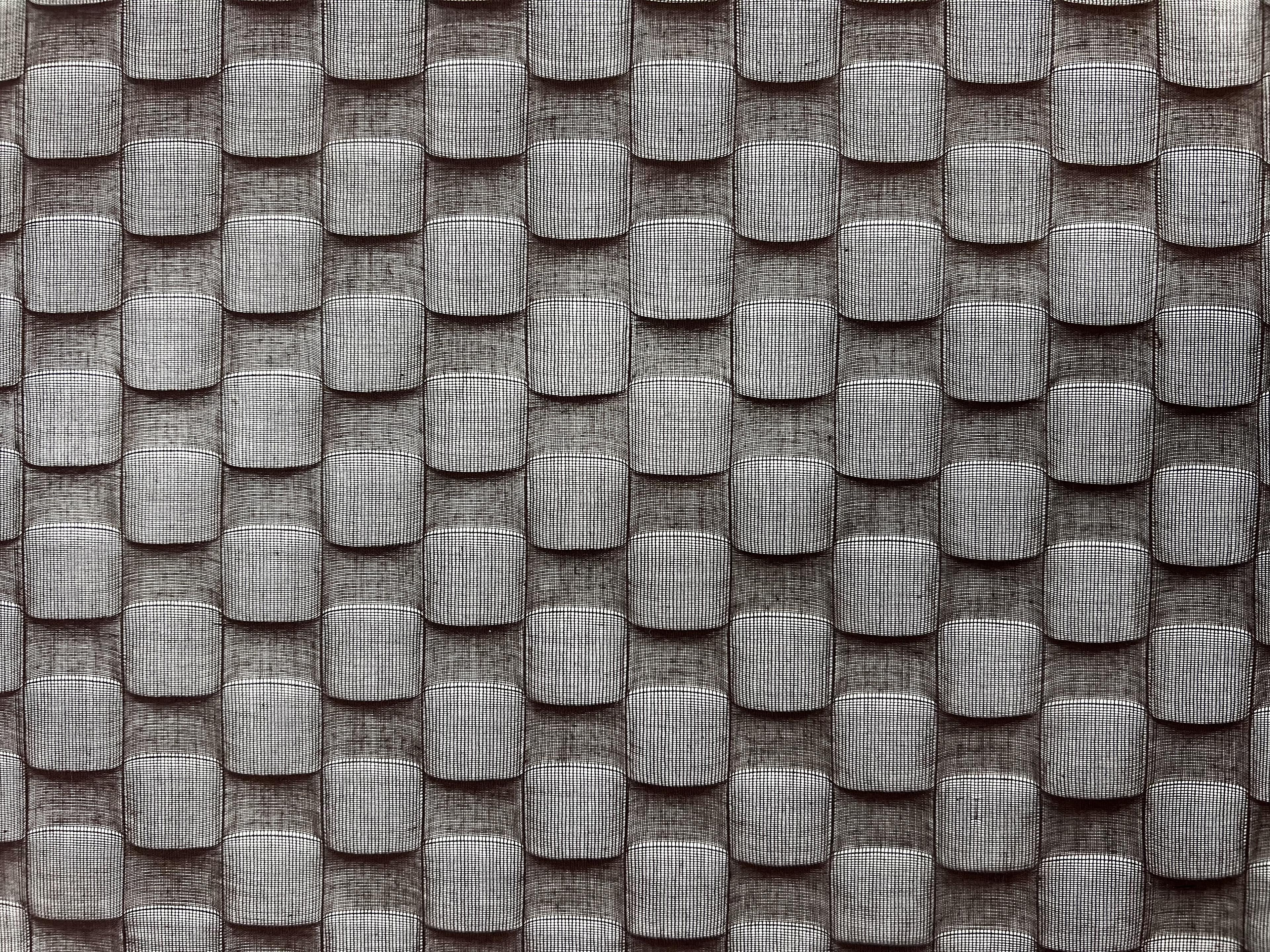 Made in Switzerland Cotton Voile Geometric Damask in Brown