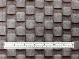 Made in Switzerland Cotton Voile Geometric Damask in Brown