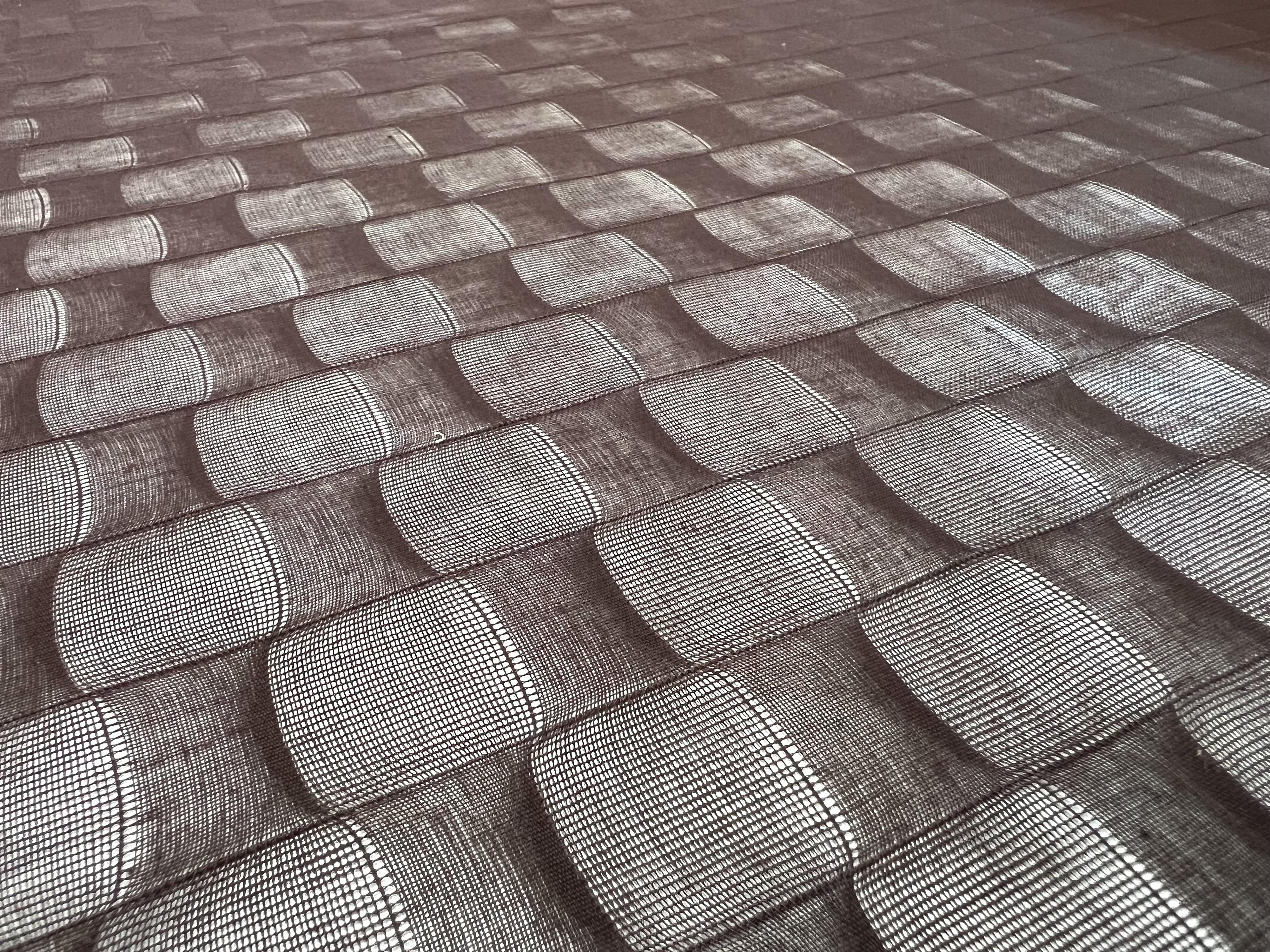 Made in Switzerland Cotton Voile Geometric Damask in Brown