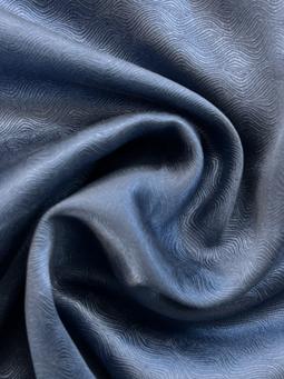 Made in Italy Pure Silk Wave Pattern Jacquard in Blueprint