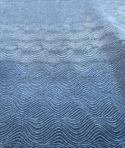 Made in Italy Pure Silk Wave Pattern Jacquard in Blueprint