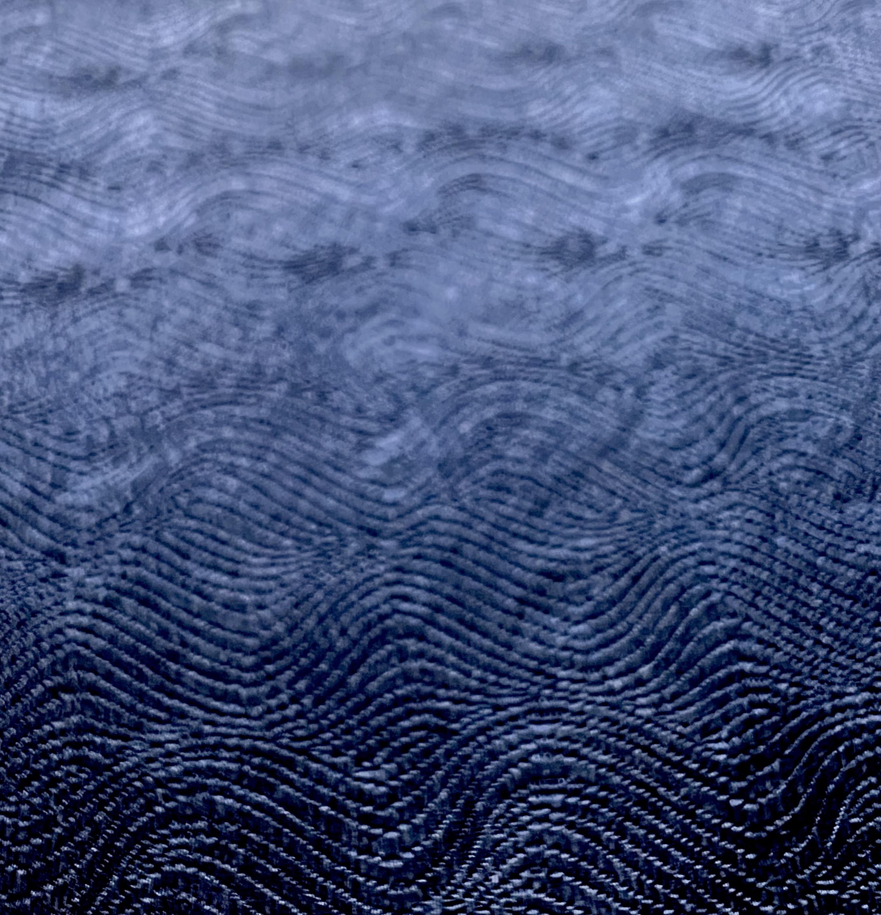 Made in Italy Pure Silk Wave Pattern Jacquard in Ocean