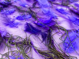 Feathers on Silk Chiffon in Purple