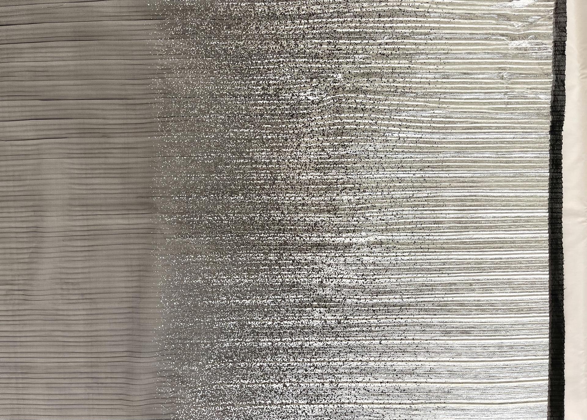 Pleated Tulle with Gold Metallic Foil on Black
