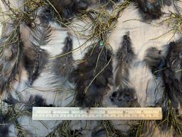 Feathers on Silk Chiffon in Midnight Blue 