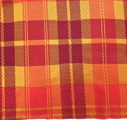 Plaid Knit in Red and Orange