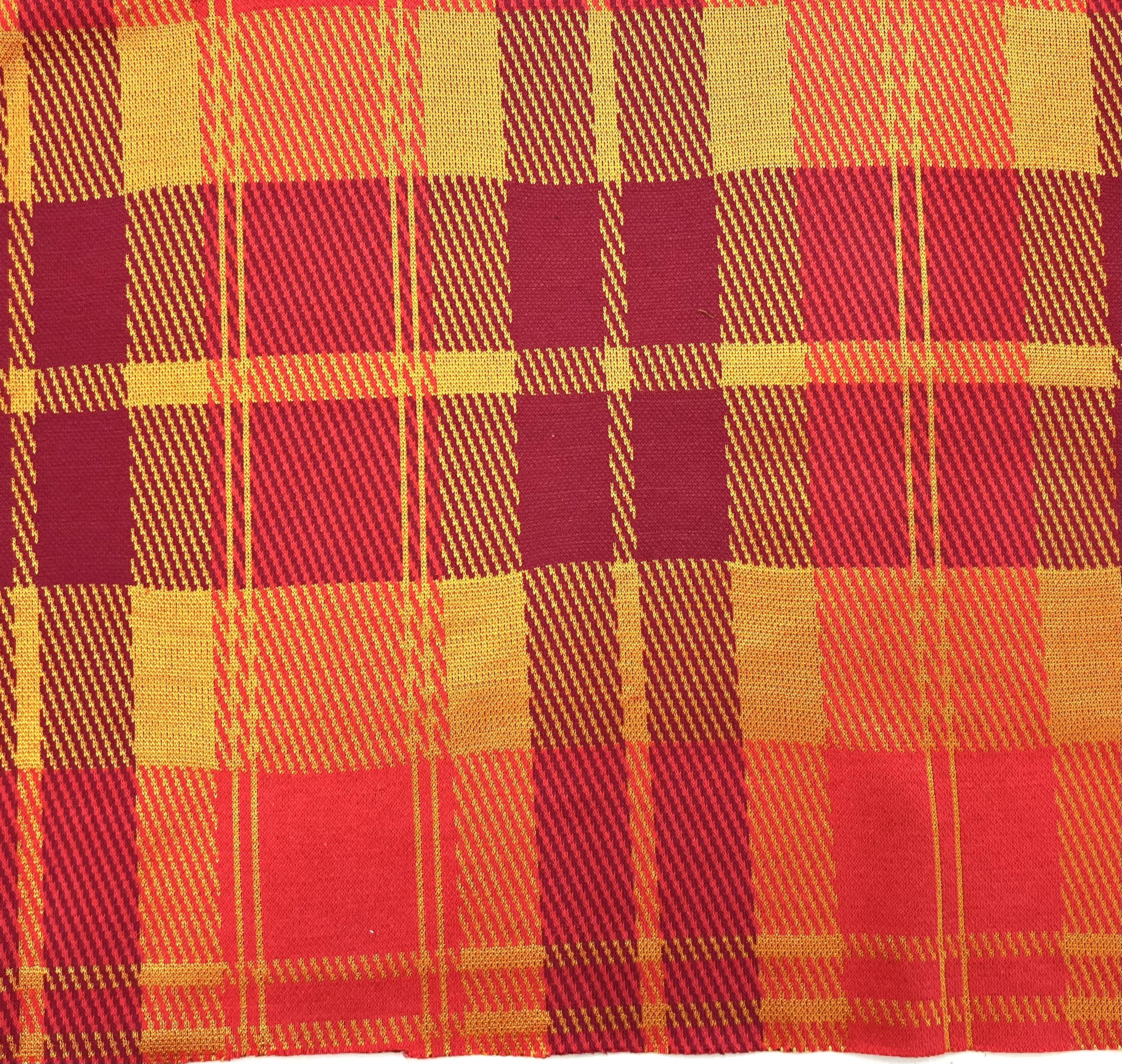 Plaid Knit in Red and Orange