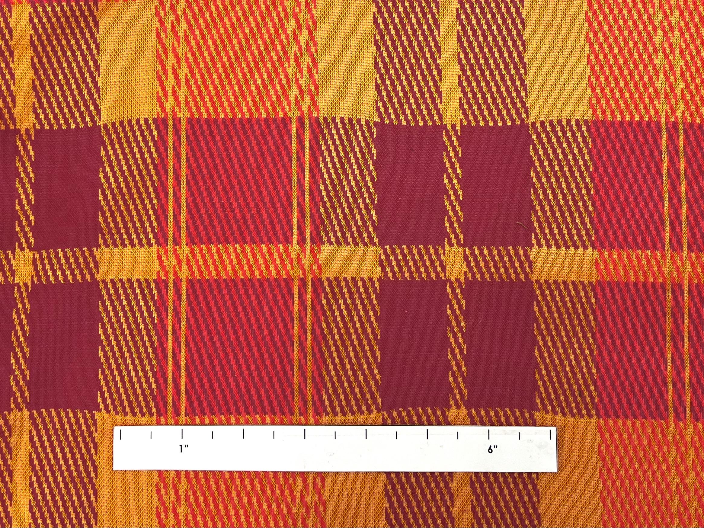 Plaid Knit in Red and Orange