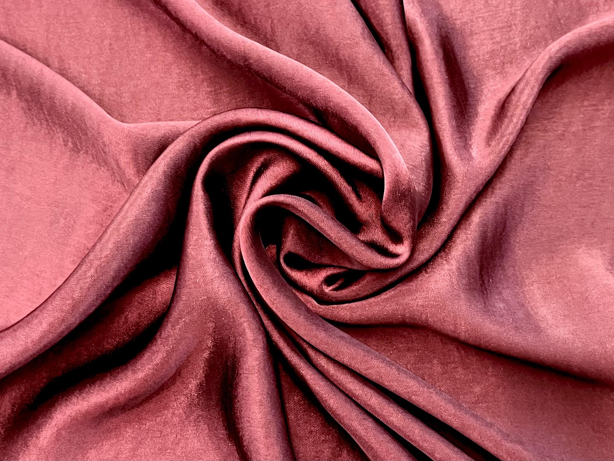 100% Polyester Washed Satin in Wine