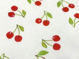 100% Cotton Broadcloth Print Red Cherry on White