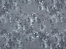 Stretch Cotton Brocade Small Floral Over Glen Plaid 