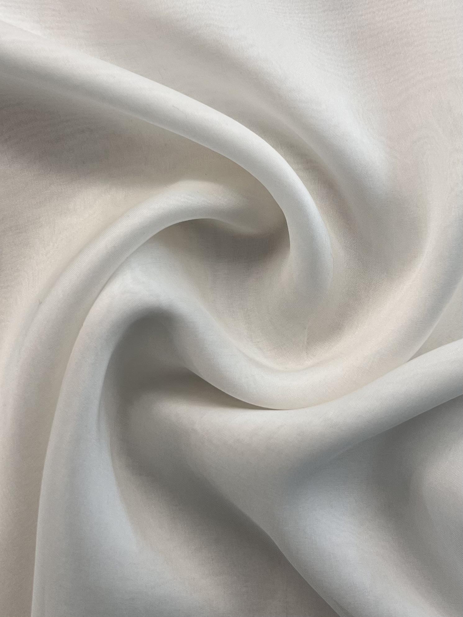Silk Satin Chiffon in Silk White (6.5 momme)