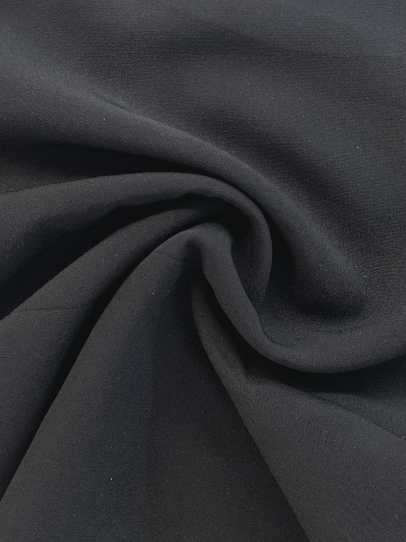Polyester Spandex Stretch Crepe in Black