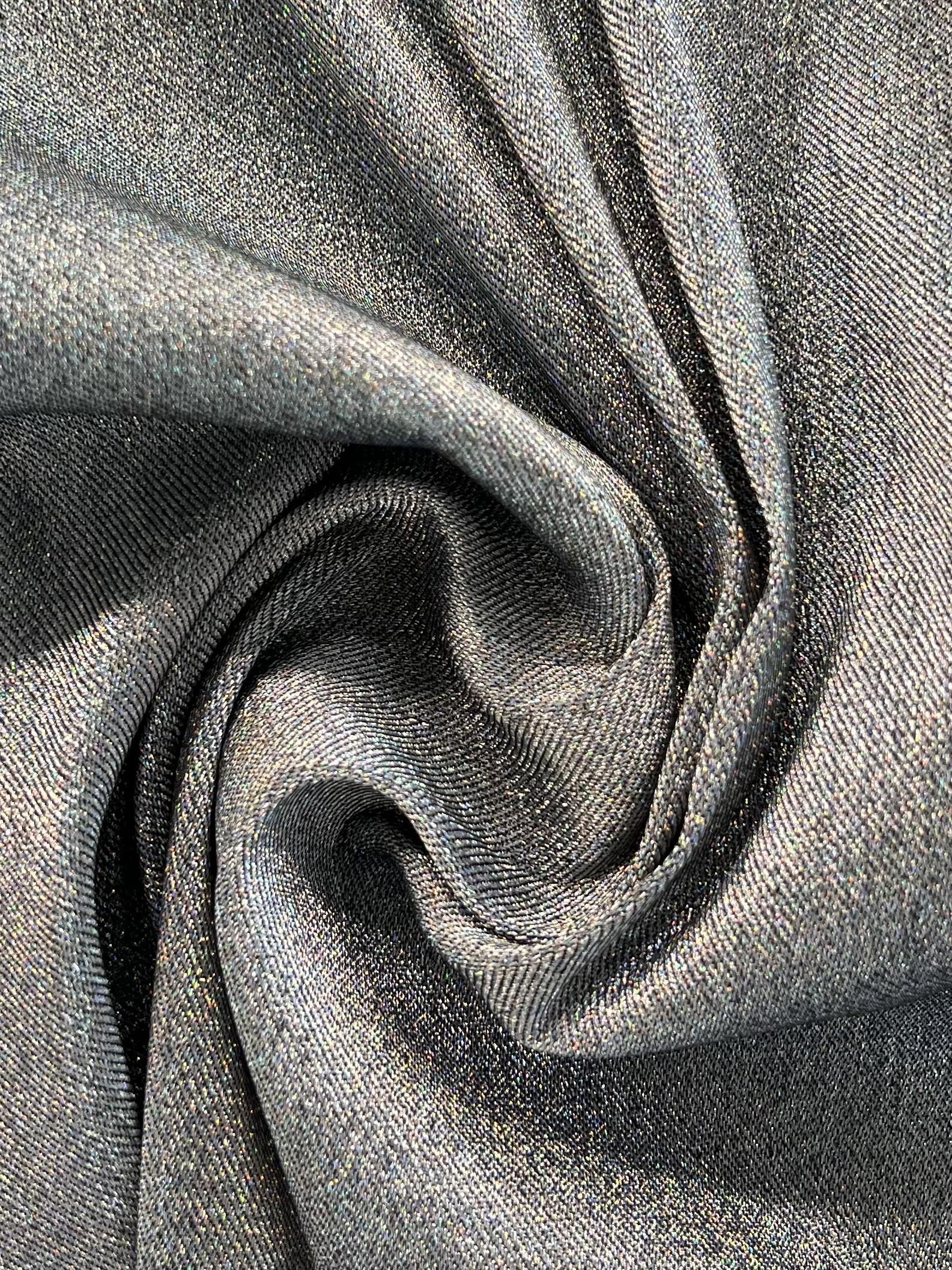 Iridescent Metallic Stretch Twill