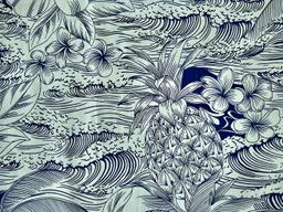 Made in Japan 100% Cotton Floral Print in Navy and Sage