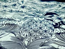 Made in Japan 100% Cotton Floral Print in Navy and Sage