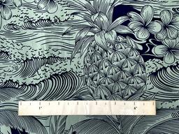 Made in Japan 100% Cotton Floral Print in Navy and Sage