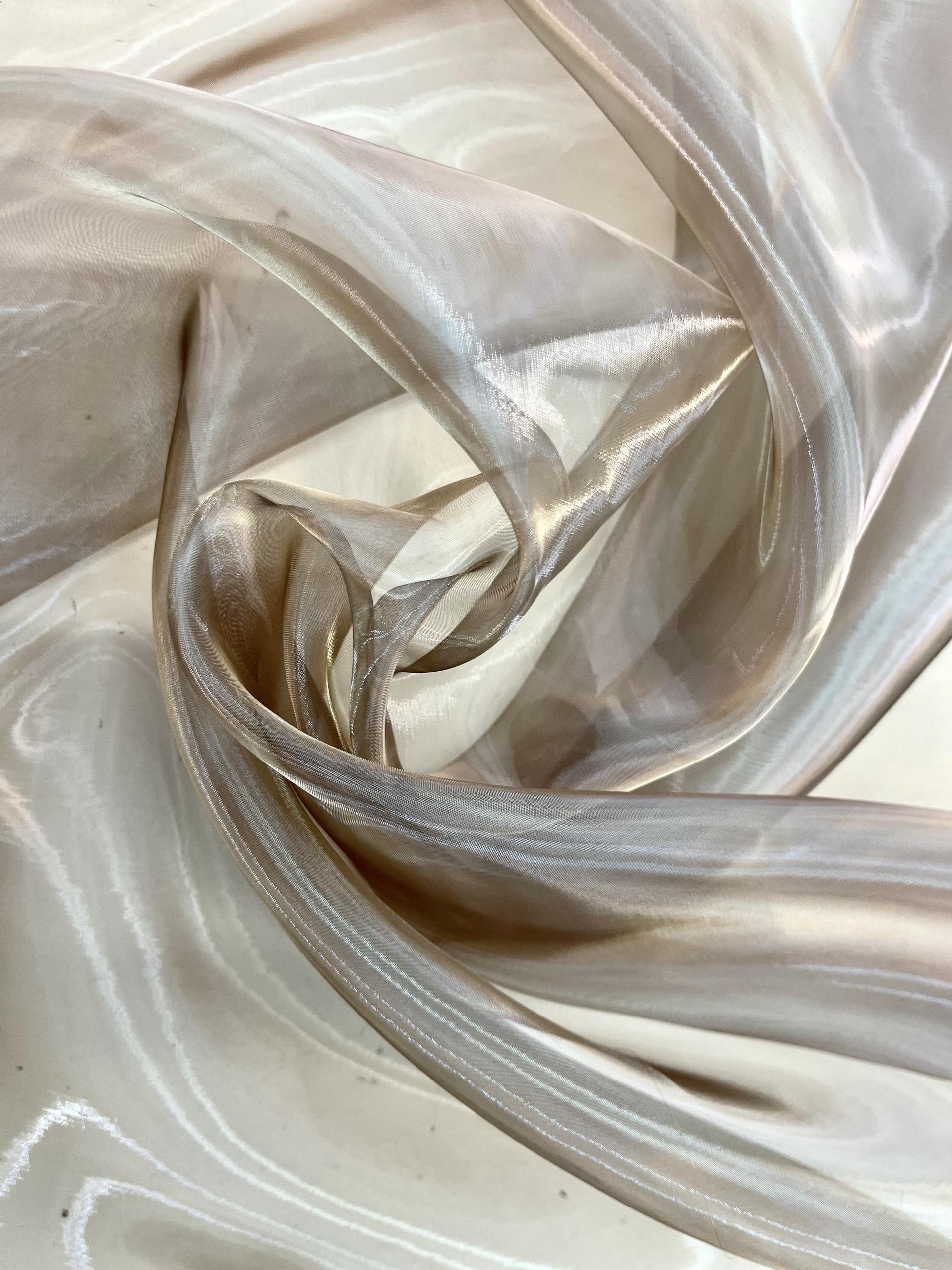 Japanese Polyester Metalized Glass Organza in Copper Opalescent