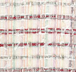 French Cotton Blend Novelty Tweed in White Aqua Watermelon 