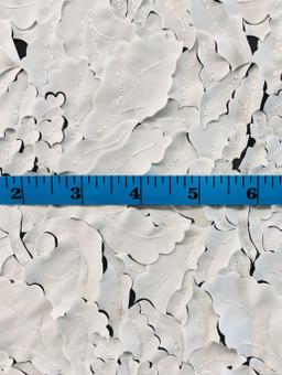 Laser Cut Light Weight Polyester Satin on Nylon Tulle in White