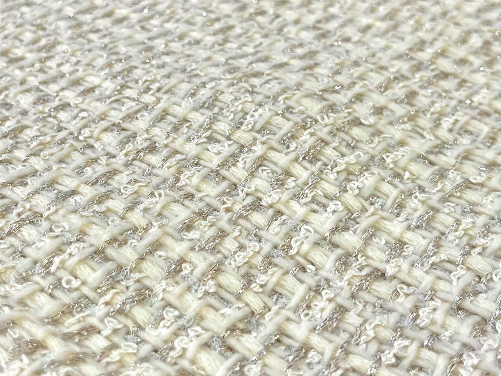 Made in Italy Lurex Fashion Tweed in Ecru