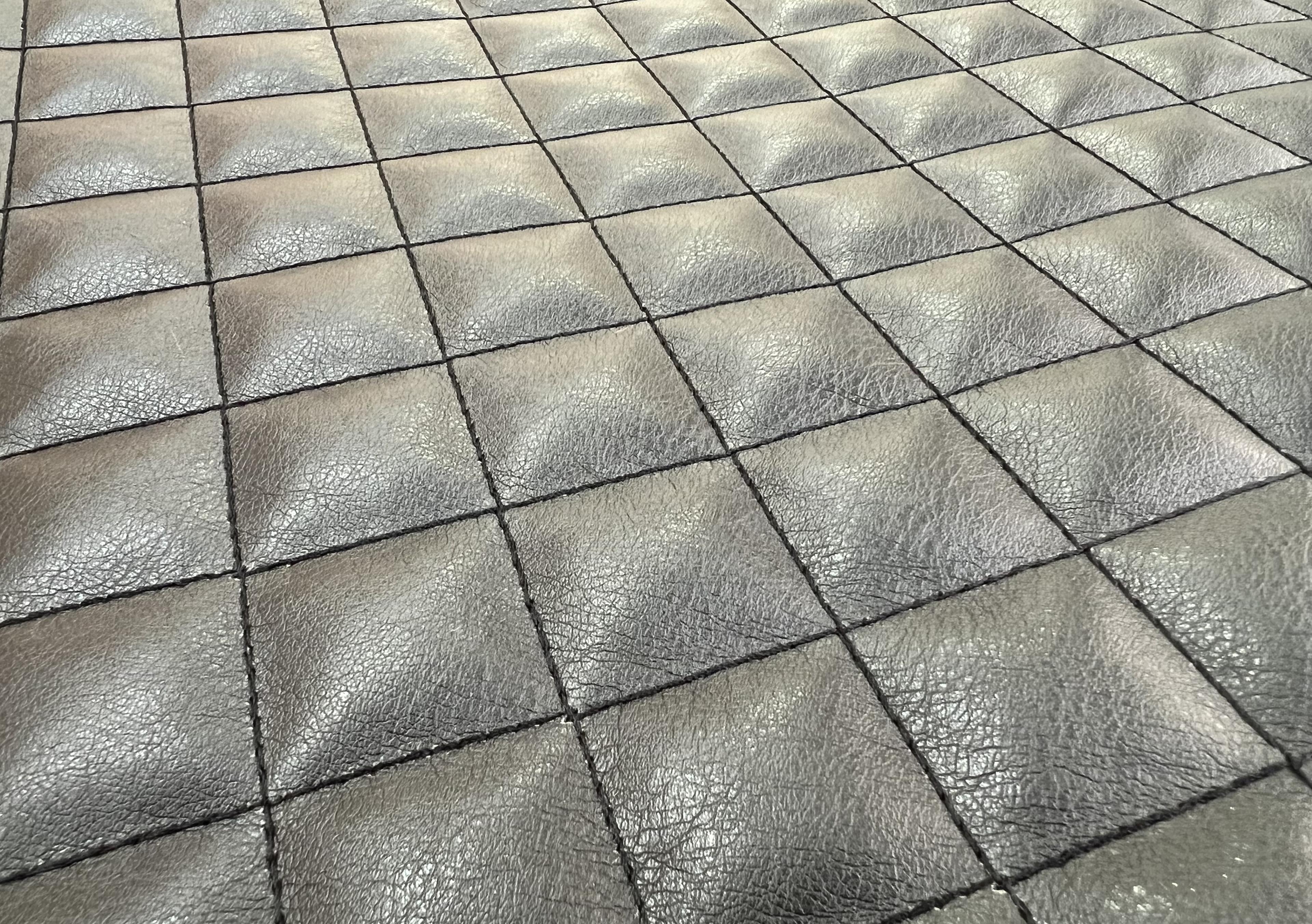 Rayon Quilted Faux Leather in Black